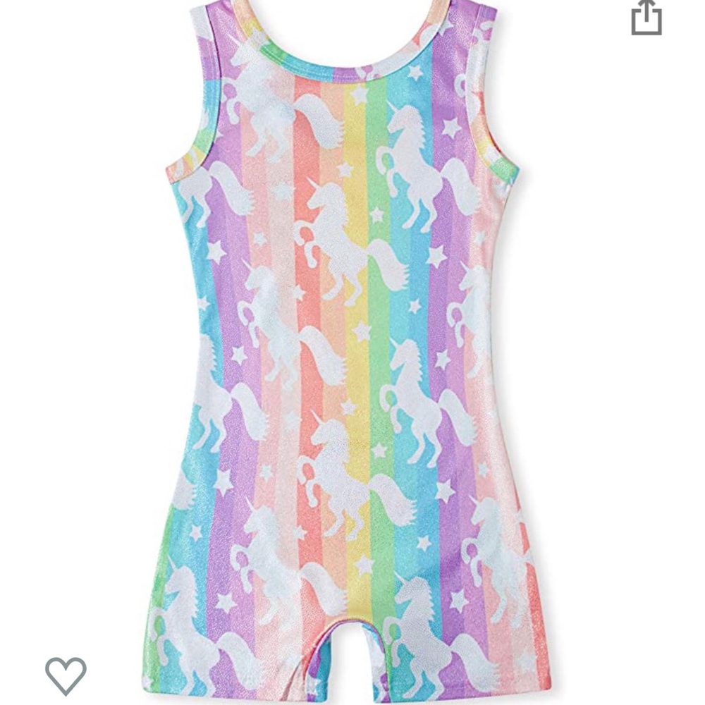 Unicorn print rainbow gymnastics leotard size 7/8